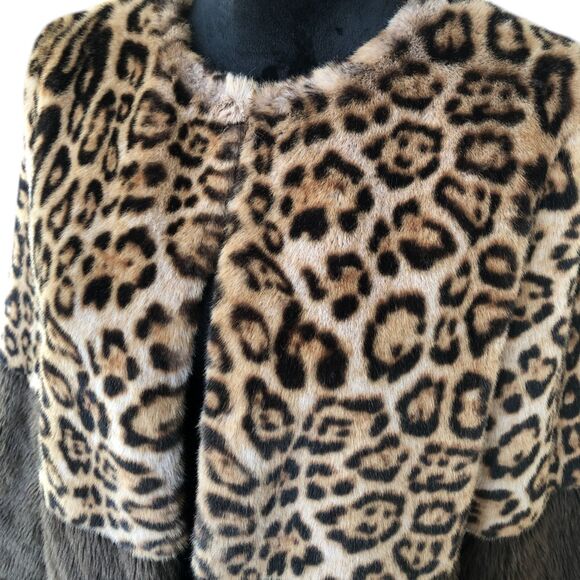 ANTHROPOLOGIE CURRENT‎ AIR COZY SOFT LEOPARD COLORBLOCK JACKET SZ M - Picture 5 of 16